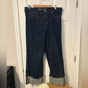 Torrid Perfect Wide Leg Cuffed Jeans in Vintage Stretch